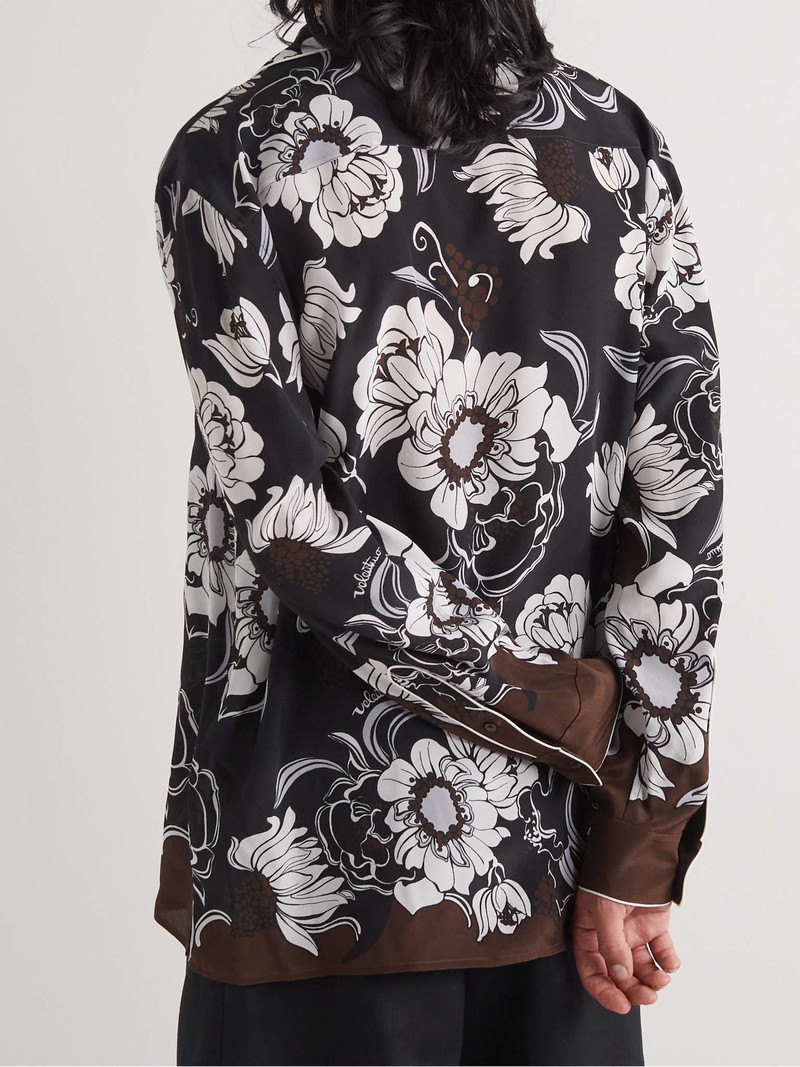 Camp-Collar Printed Silk Crepe de Chine Shirt 4