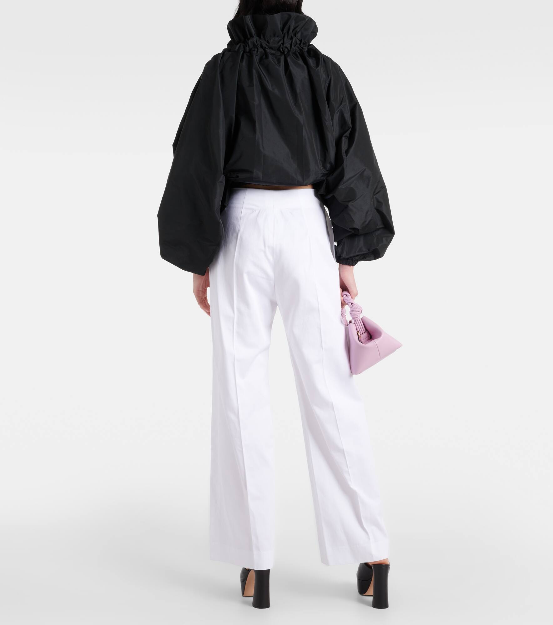 High-rise cotton wide-leg pants - 3
