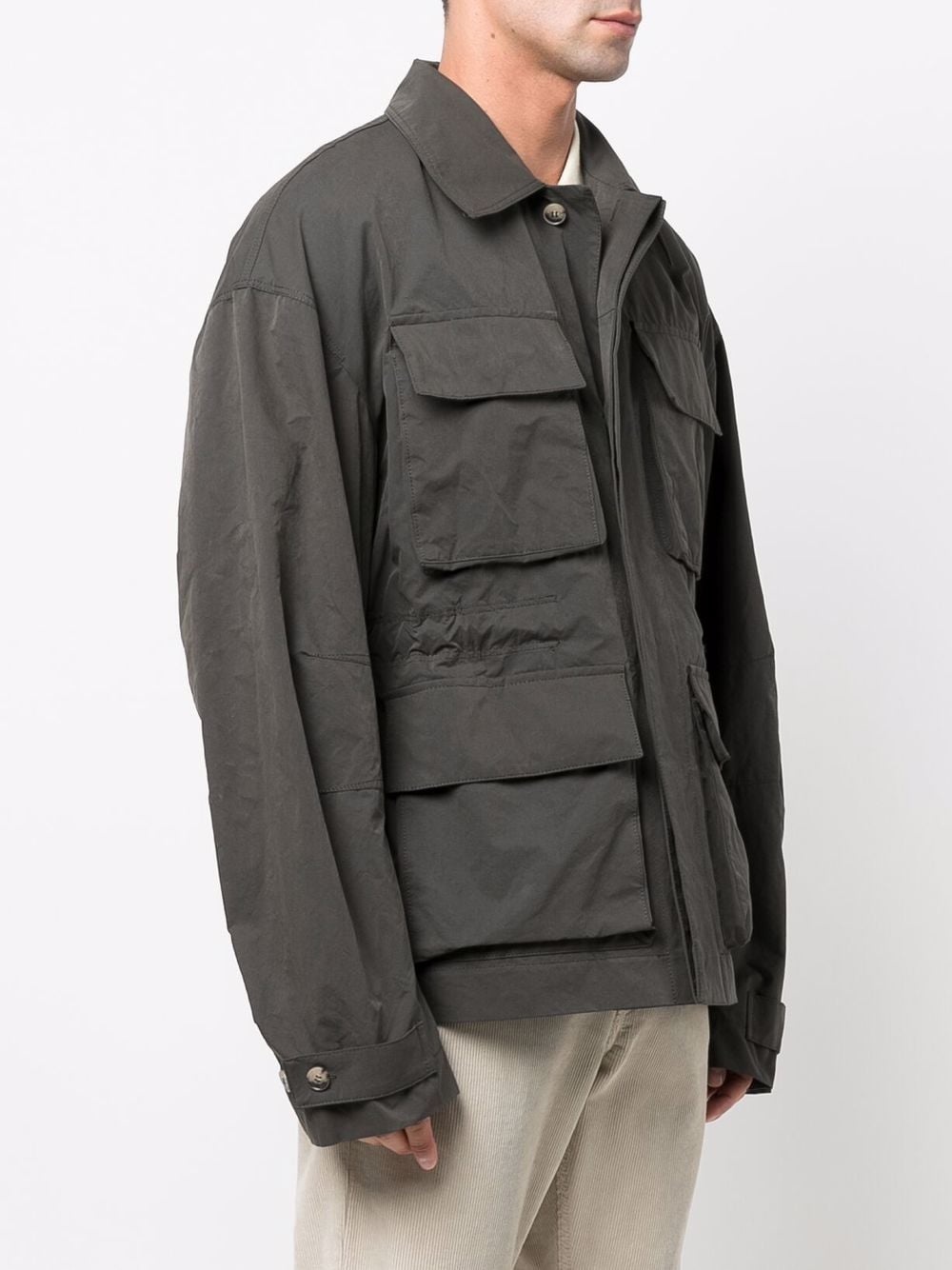 cargo-pocket button-up jacket - 3