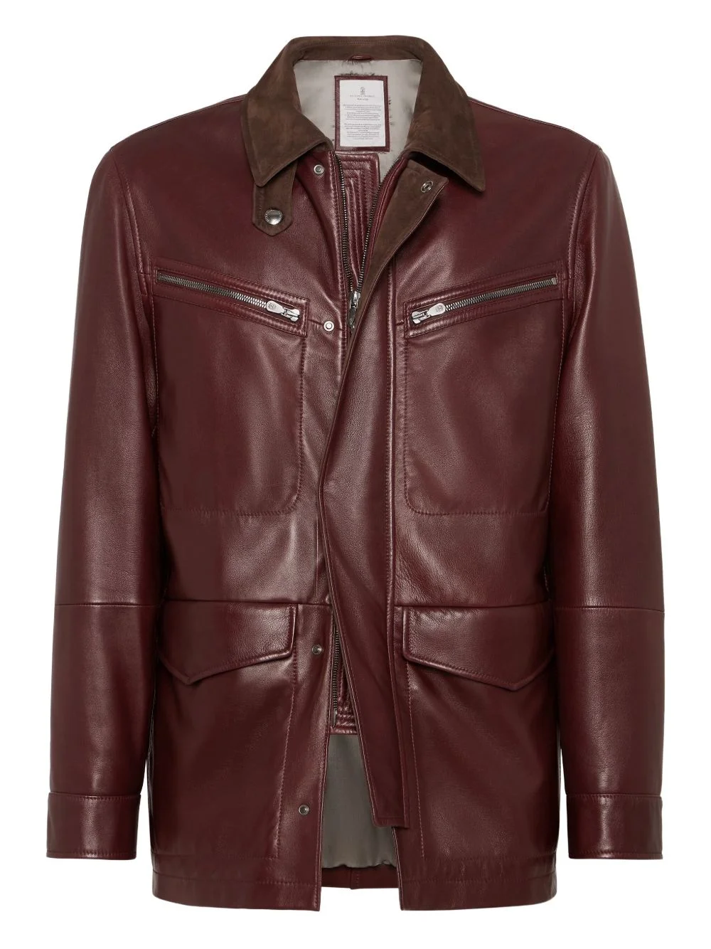 nappa leather field jacket - 1