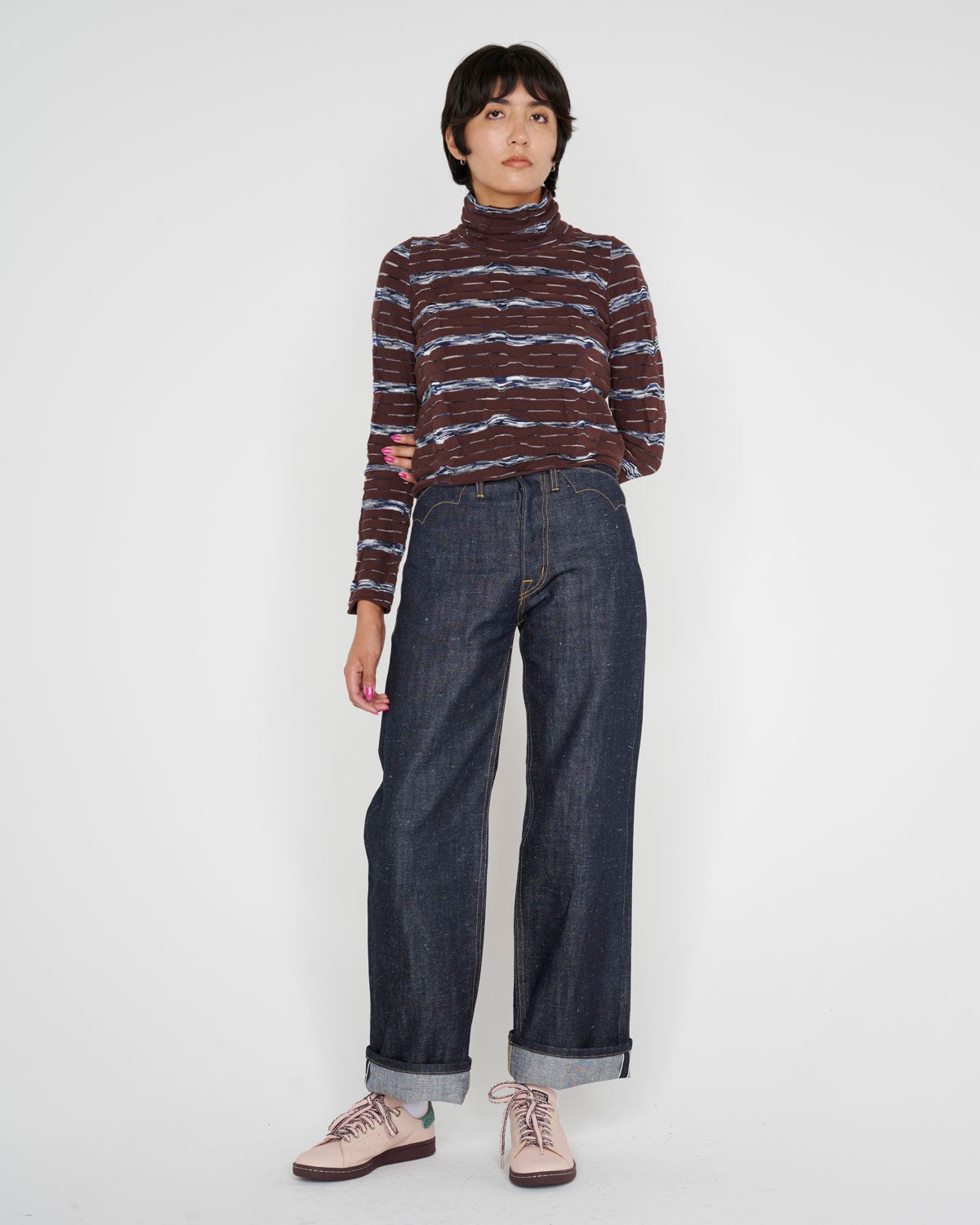 Space Dye Turtleneck - Navy Multi - 7