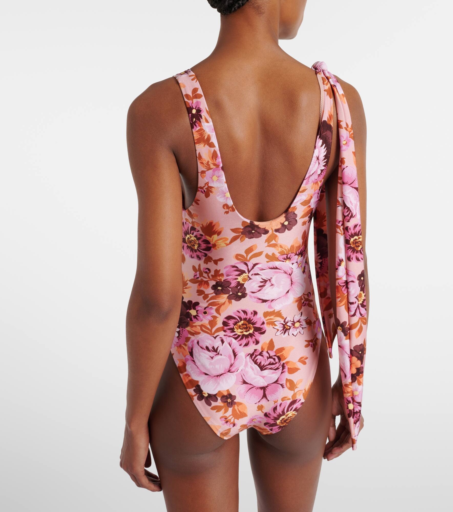 Floral knot-detail swimsuit - 3