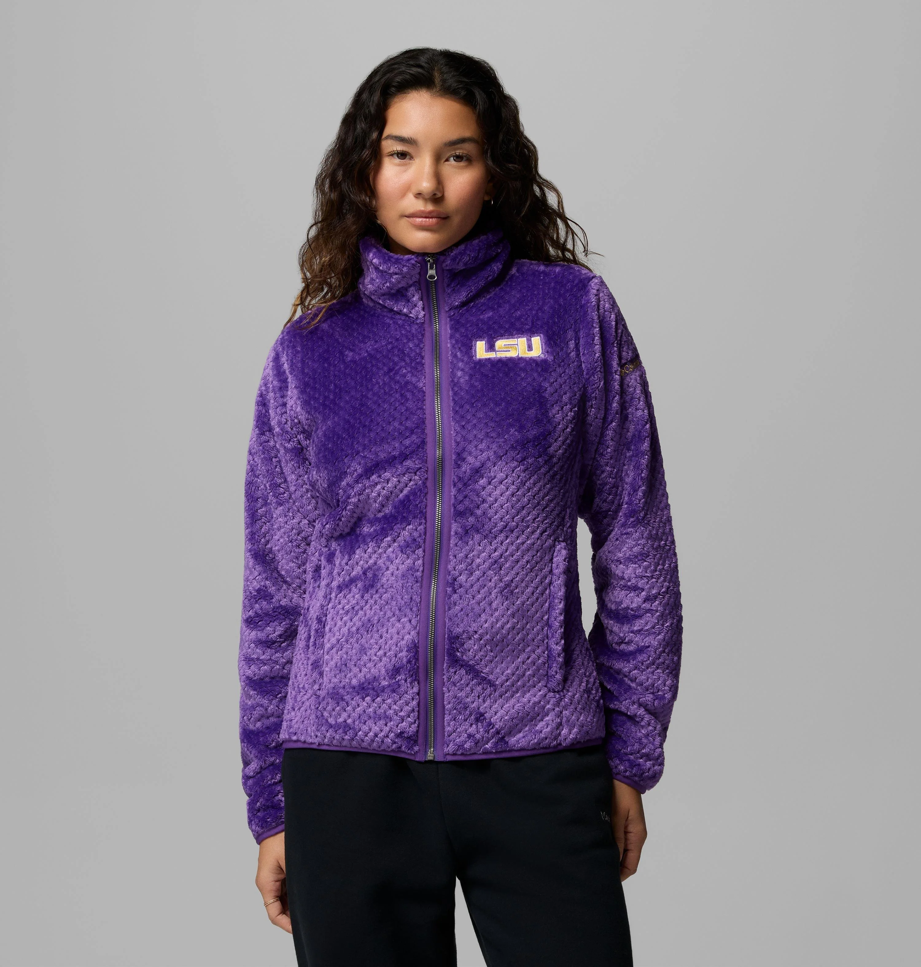 Women's Collegiate Fire Side II Sherpa Full Zip Fleece - LSU - 1