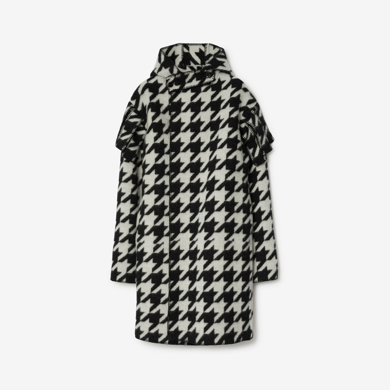 Houndstooth Wool Blanket Cape 1