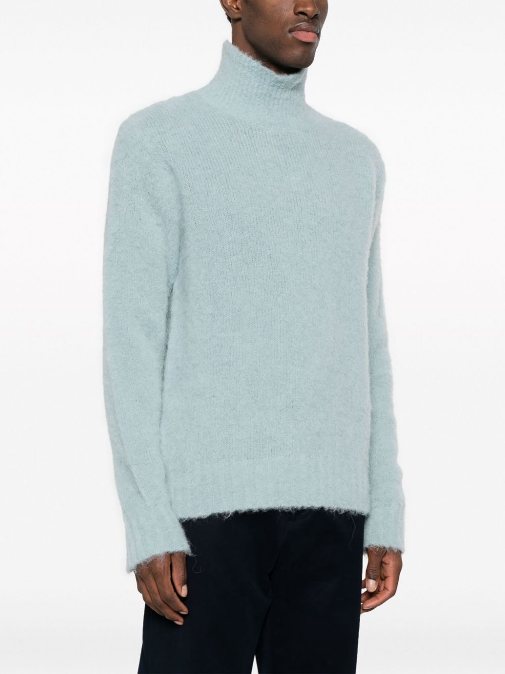 AMI Paris high-neck brushed-effect jumper | REVERSIBLE