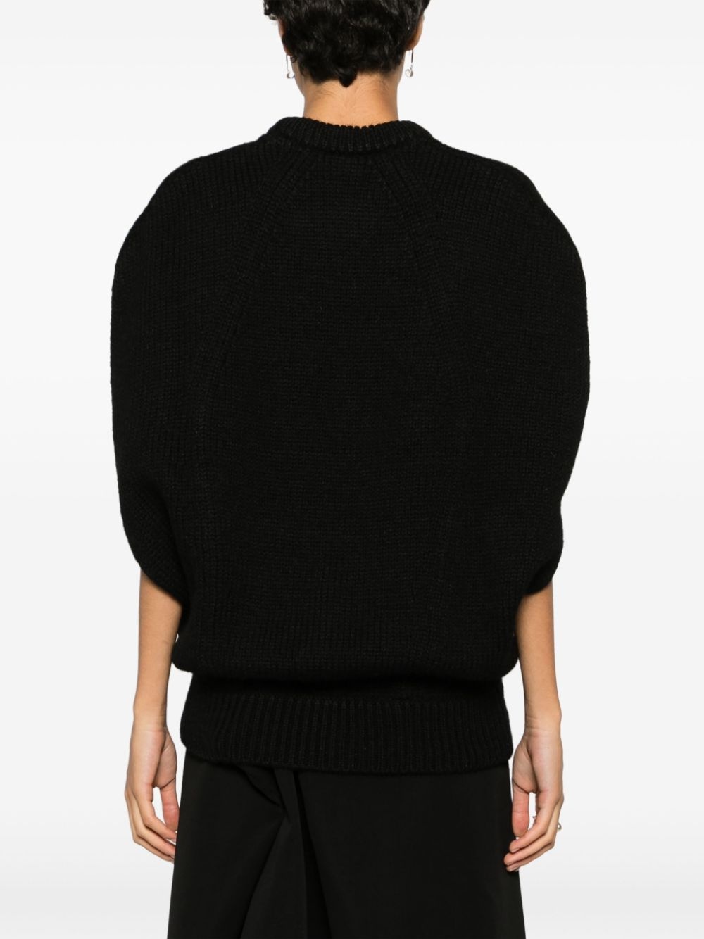 short-sleeve wool jumper - 4