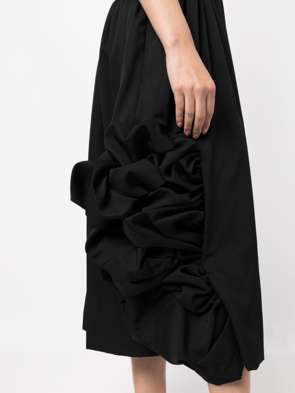 gathered-detailing midi skirt - 5