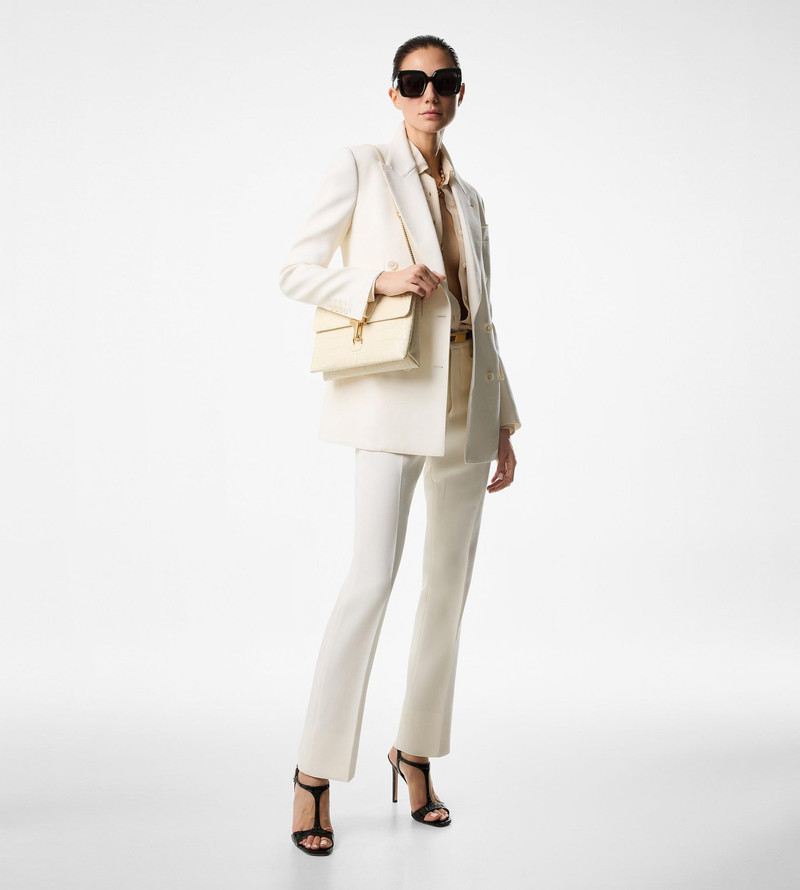 STAMPED CROCODILE LEATHER MONARCH MEDIUM SHOULDER BAG 5