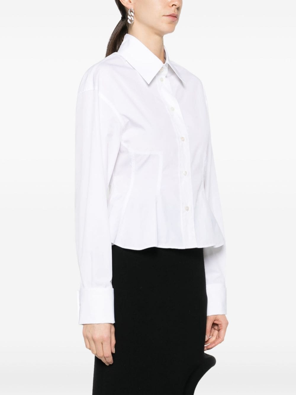 peplum-waist cotton shirt - 3