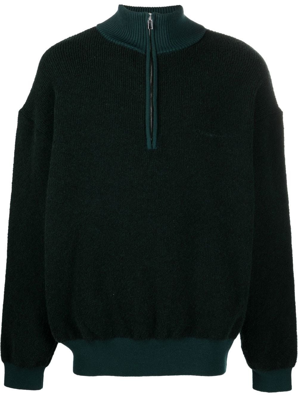 merino wool blend half-zip sweatshirt - 1