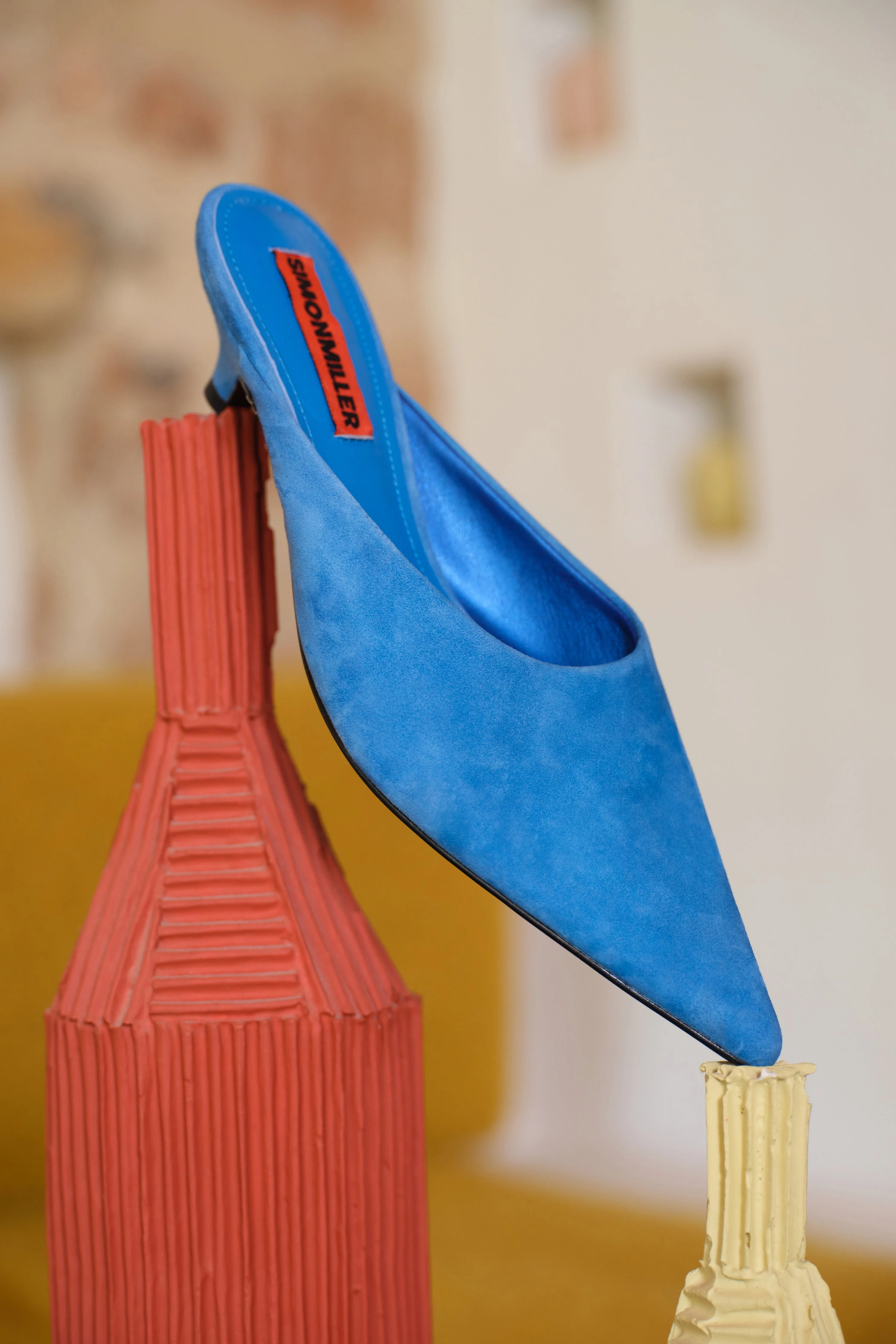 Suede Arrow Mule In Aqua Blue - 1
