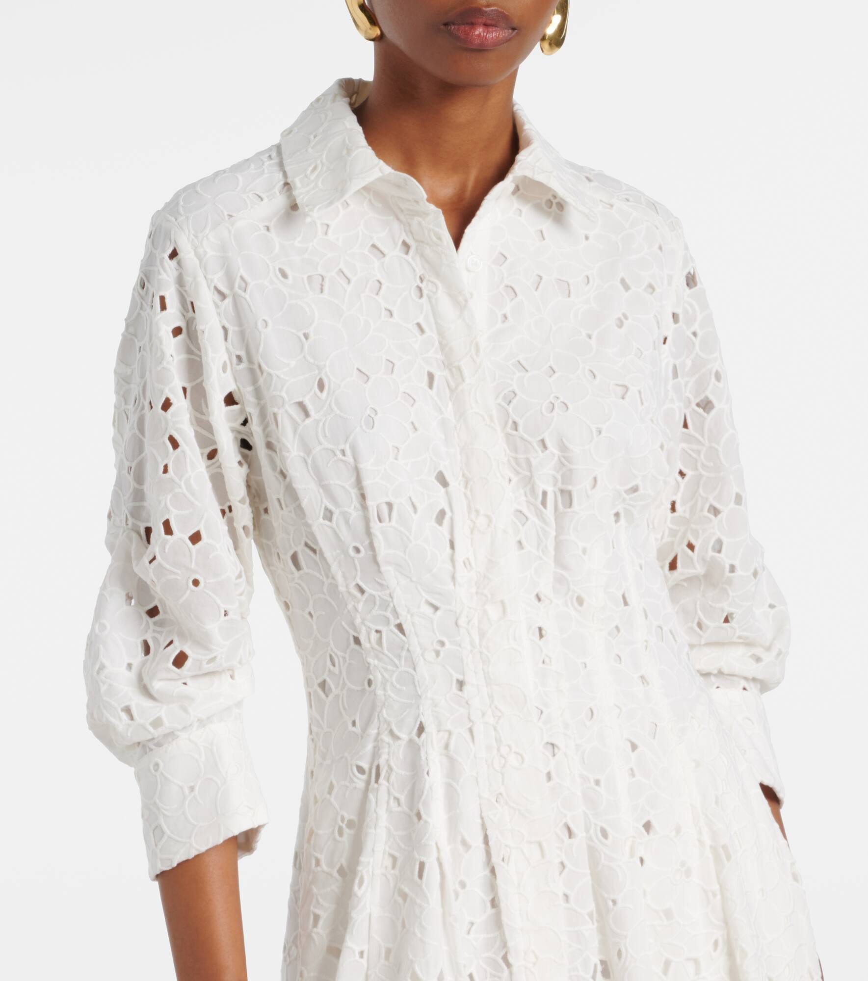 Jazz cotton broderie anglaise midi dress - 4