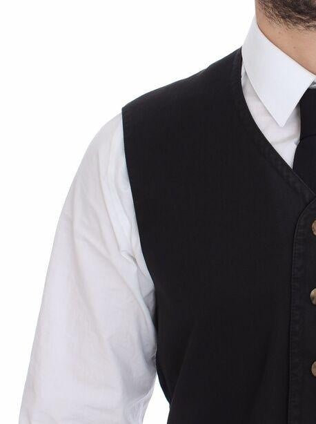 Dolce & Gabbana Black Cotton Viscose Dress Vest Blazer - 4