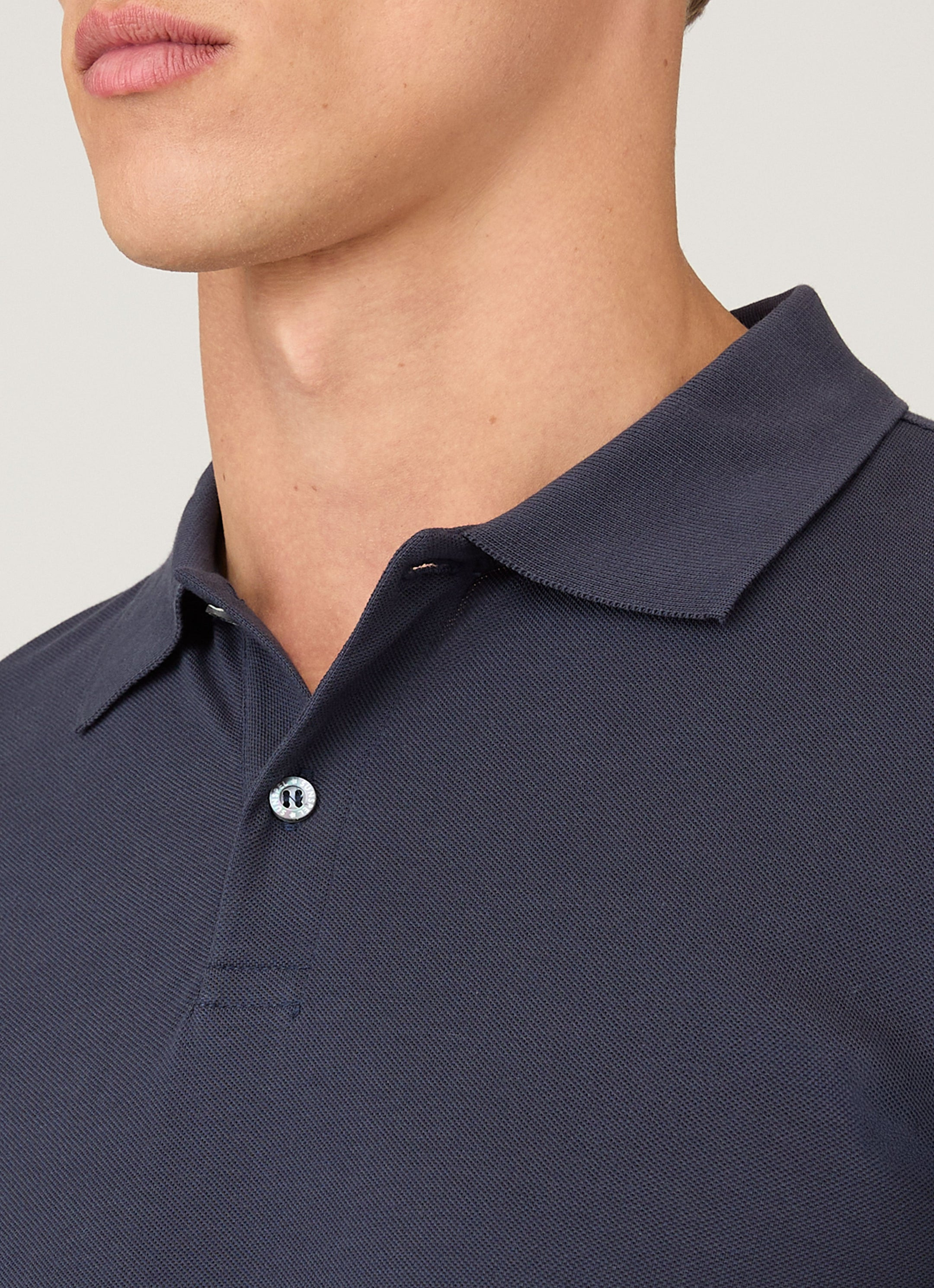 Long Sleeve Piqué Polo Shirt - 6