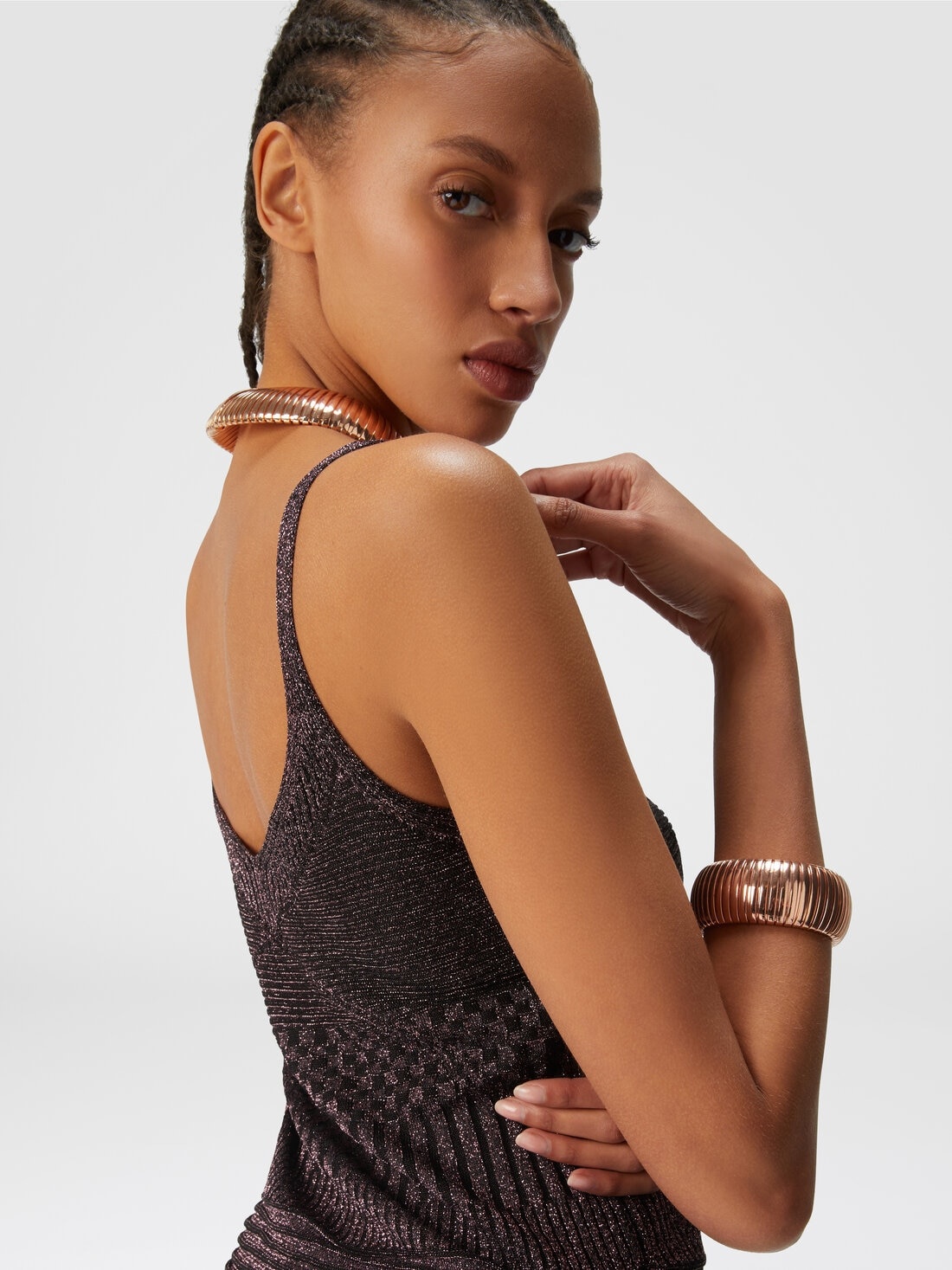Lamé multi-processing viscose tank top - 5