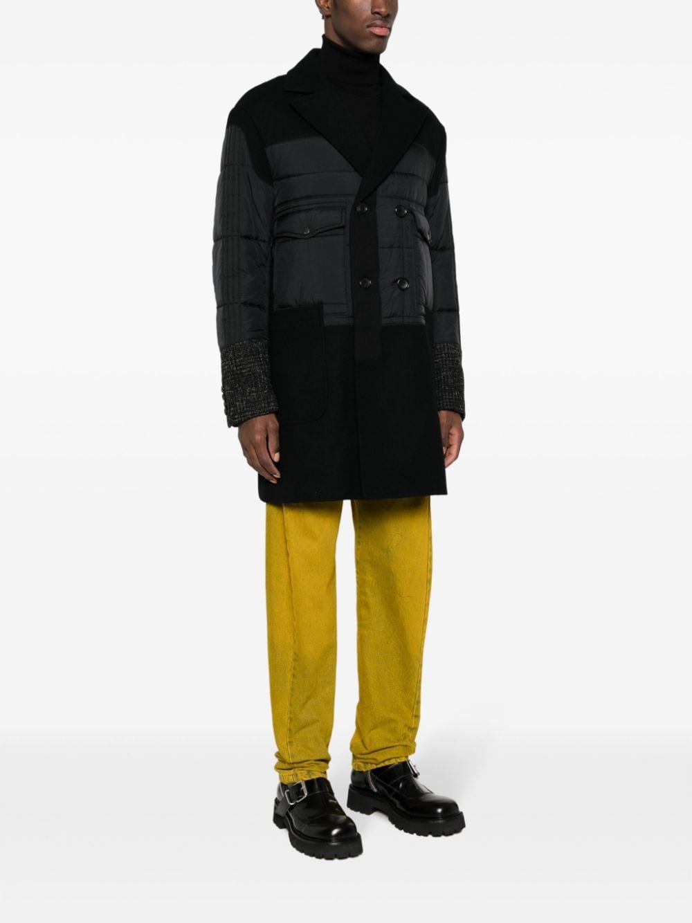 panelled padded coat - 3