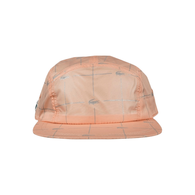 Supreme x Lacoste Reflective Grid Nylon Camp Cap 'Peach' - 1