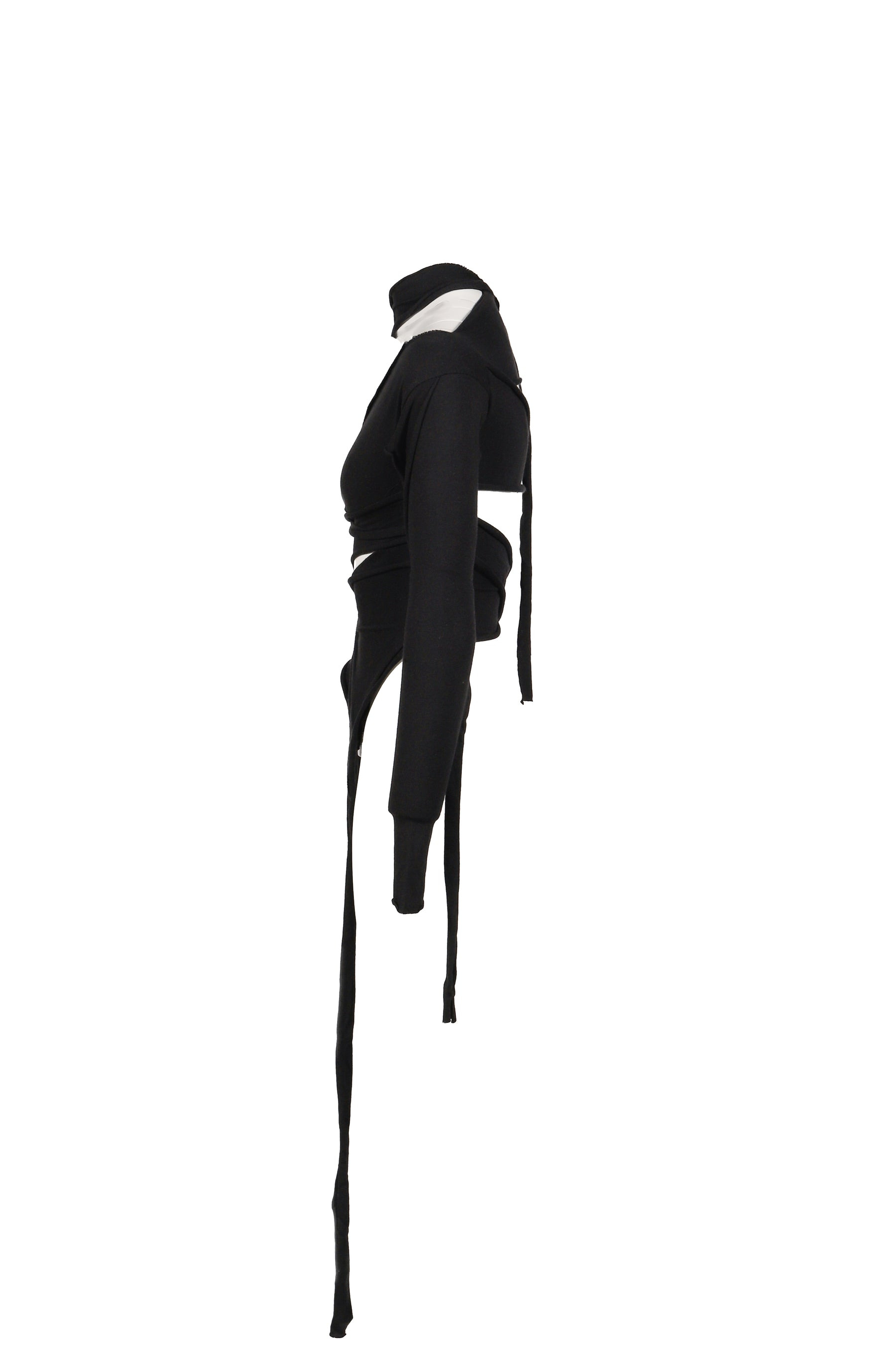 CUT-OUT KNIT LONG SLEEVE / BLACK - 3