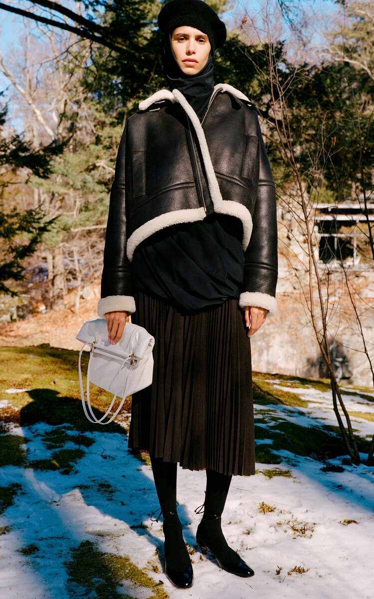 Alya Merino Shearling Jacket black/white - 2