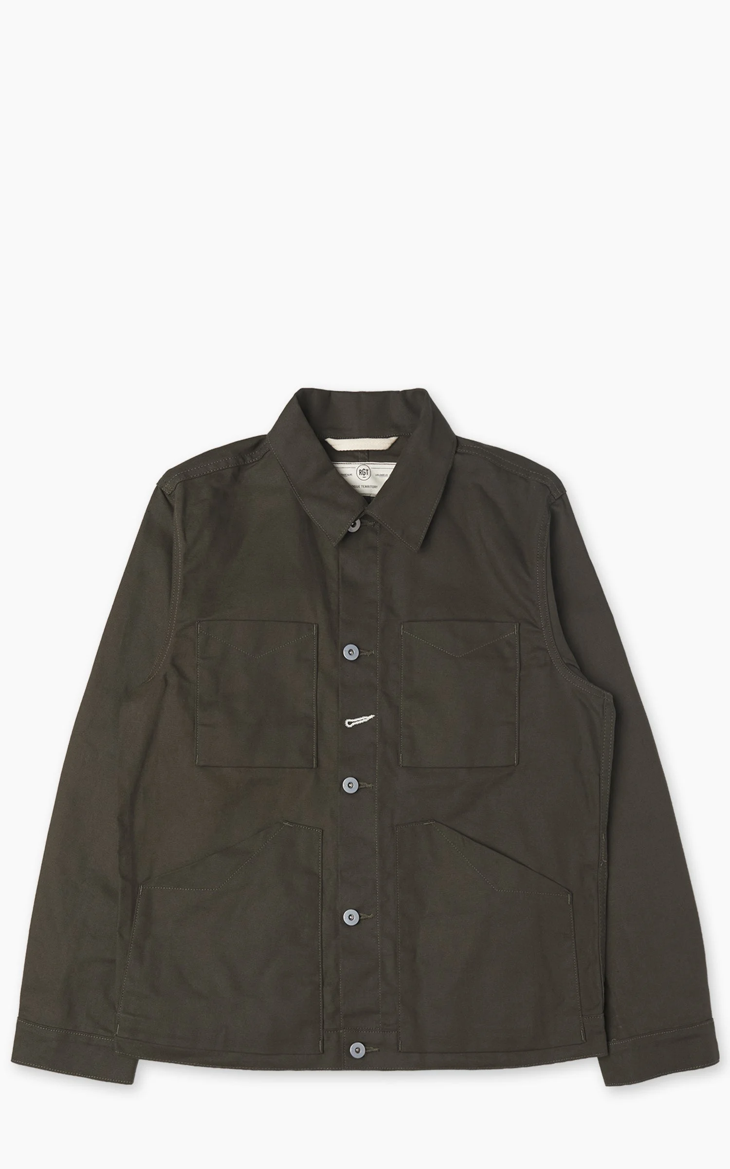 ROGUE TERRITORY OPEN RANGE JACKET DRY WAX CANVAS PINE - 1