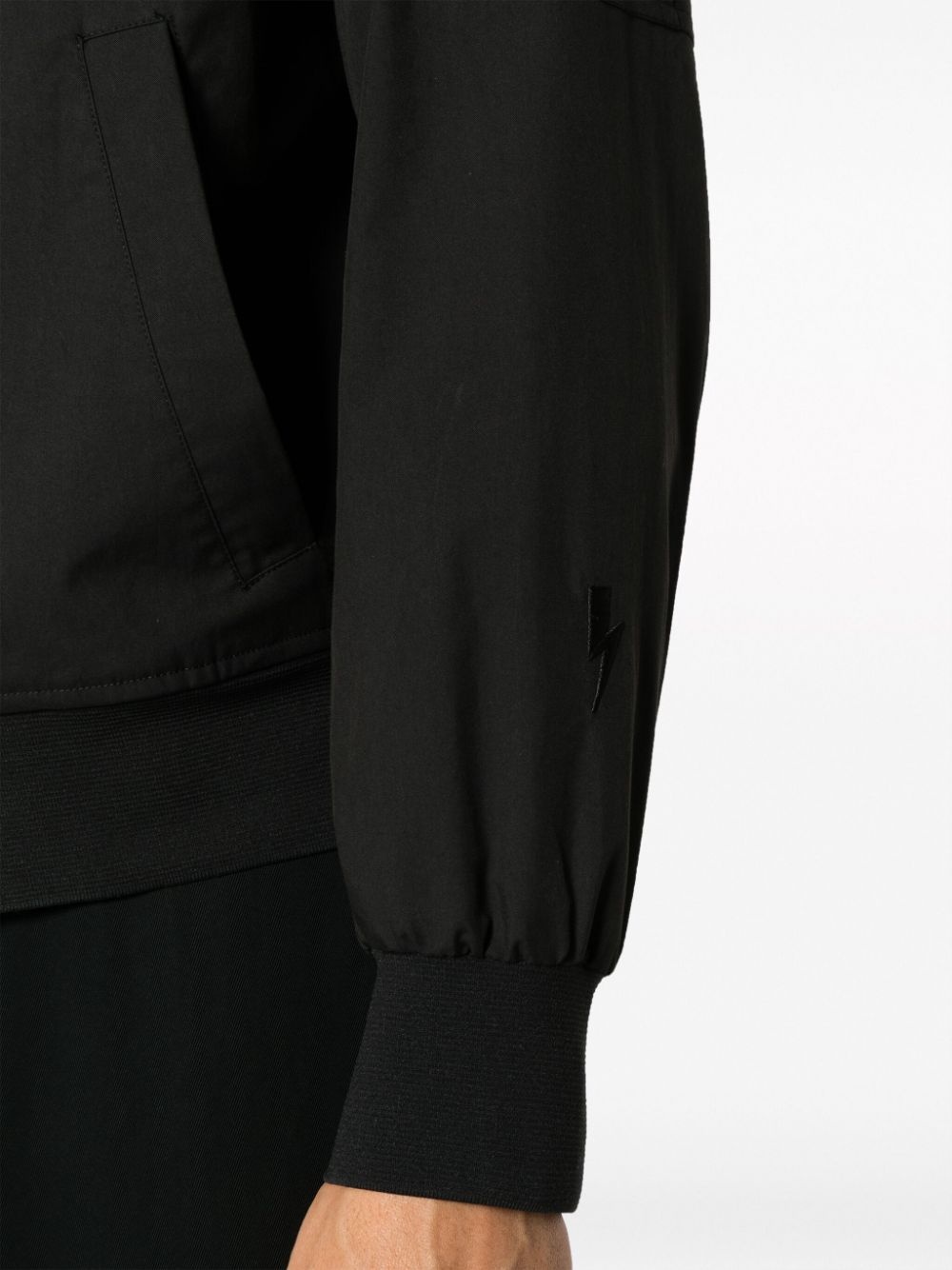band-collar zipped bomber jacket - 5