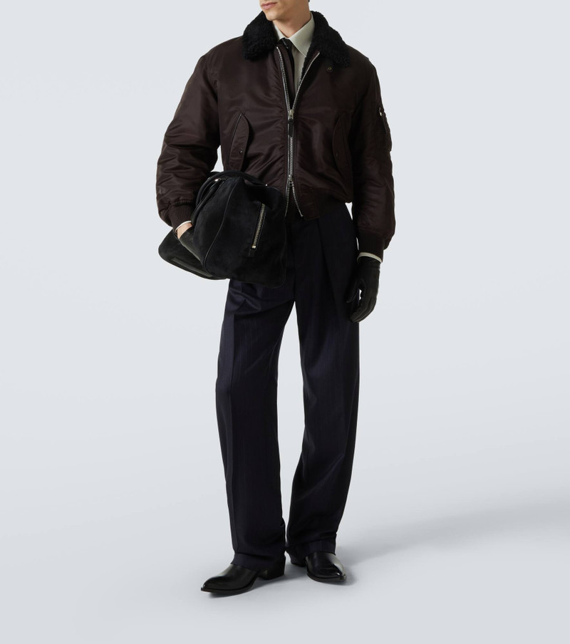 TOM FORD Leather-trimmed suede duffel bag outlook