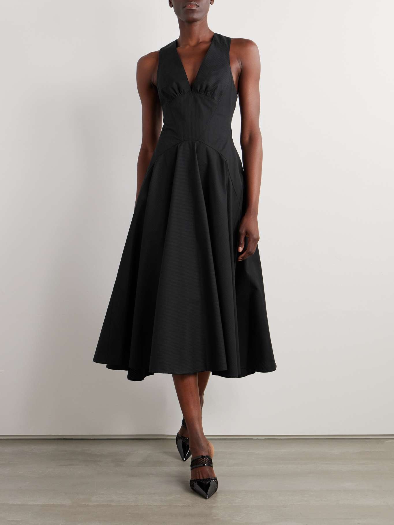 Alaïa Striped cotton-poplin midi dress | REVERSIBLE
