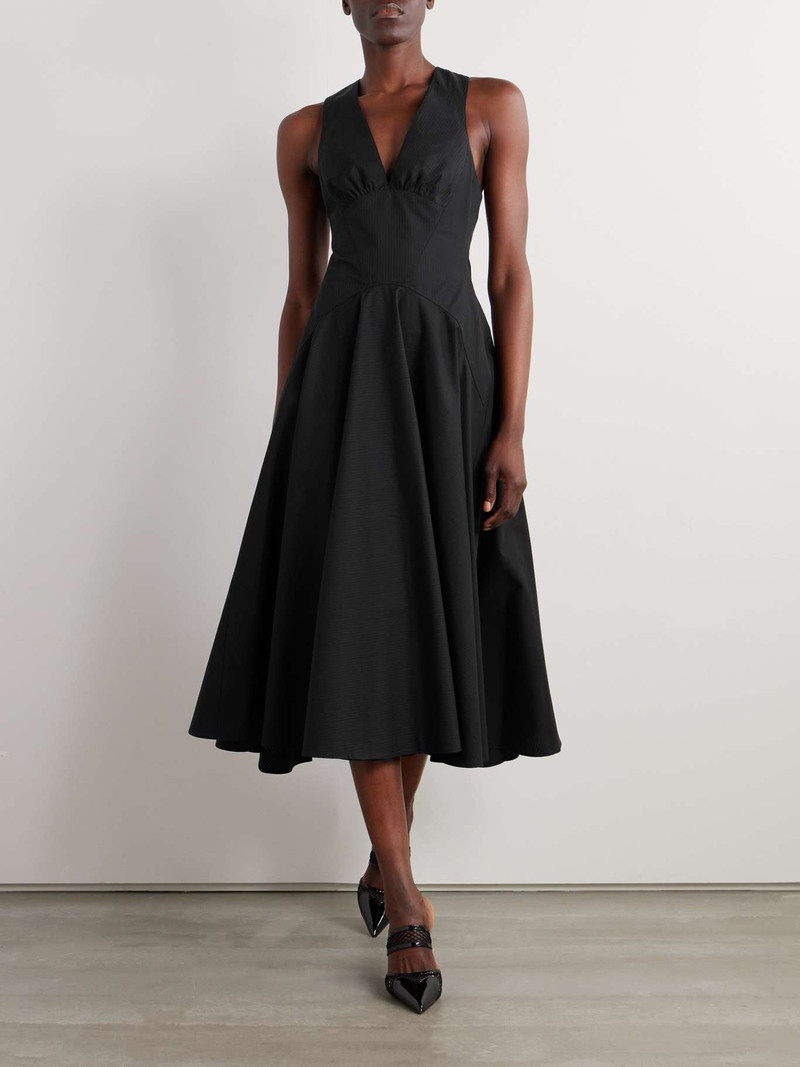 Alaïa Striped cotton-poplin midi dress outlook