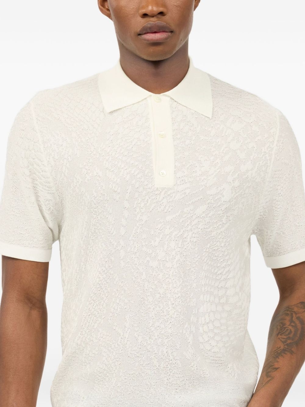 patterned-jacquard polo shirt - 5