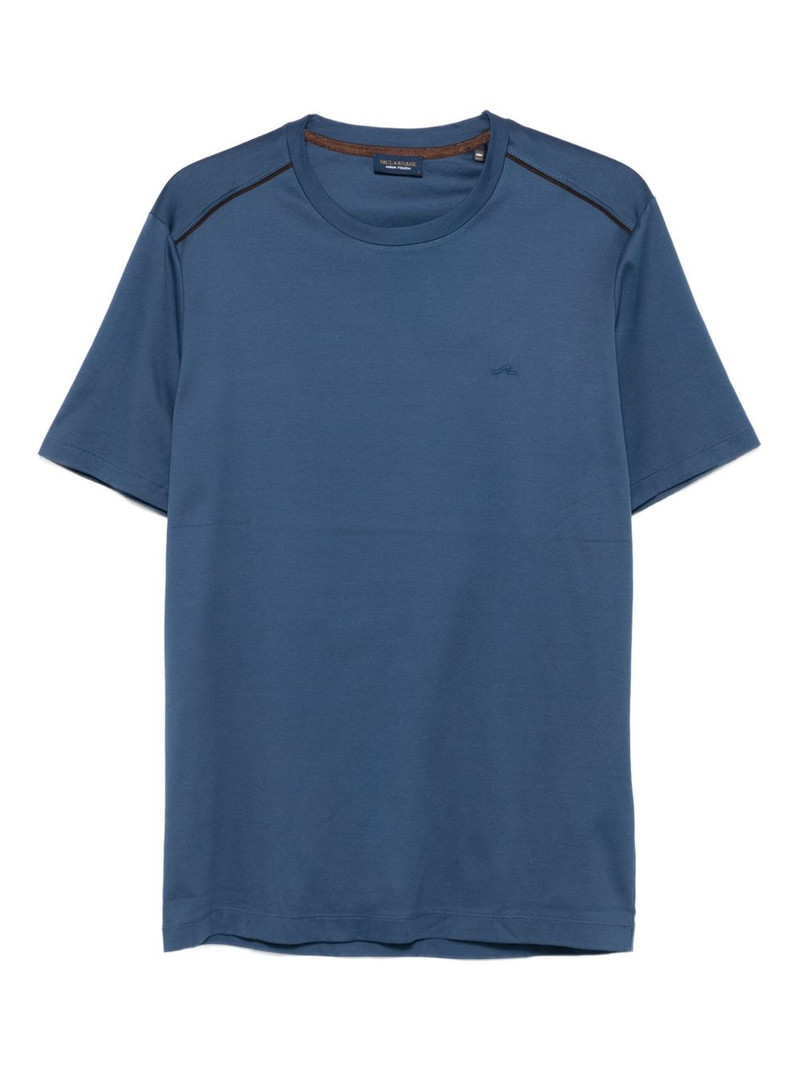embroidered-wave crew-neck T-shirt 1