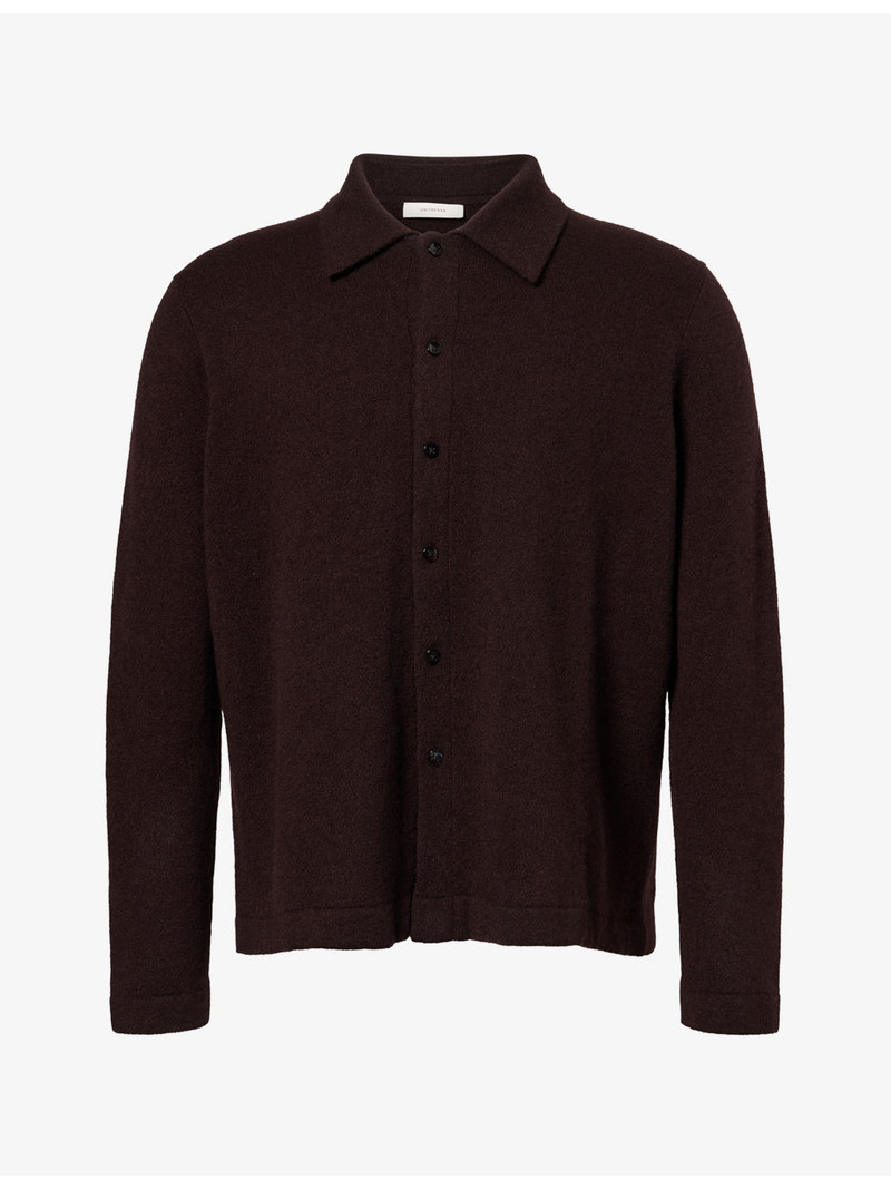 Winter Sunset Button-Up Cashmere-Blend Top 1