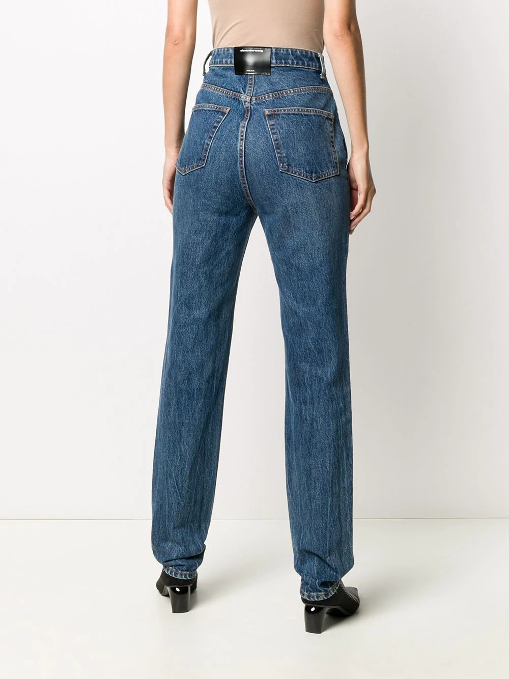 high-waisted slim fit jeans - 4