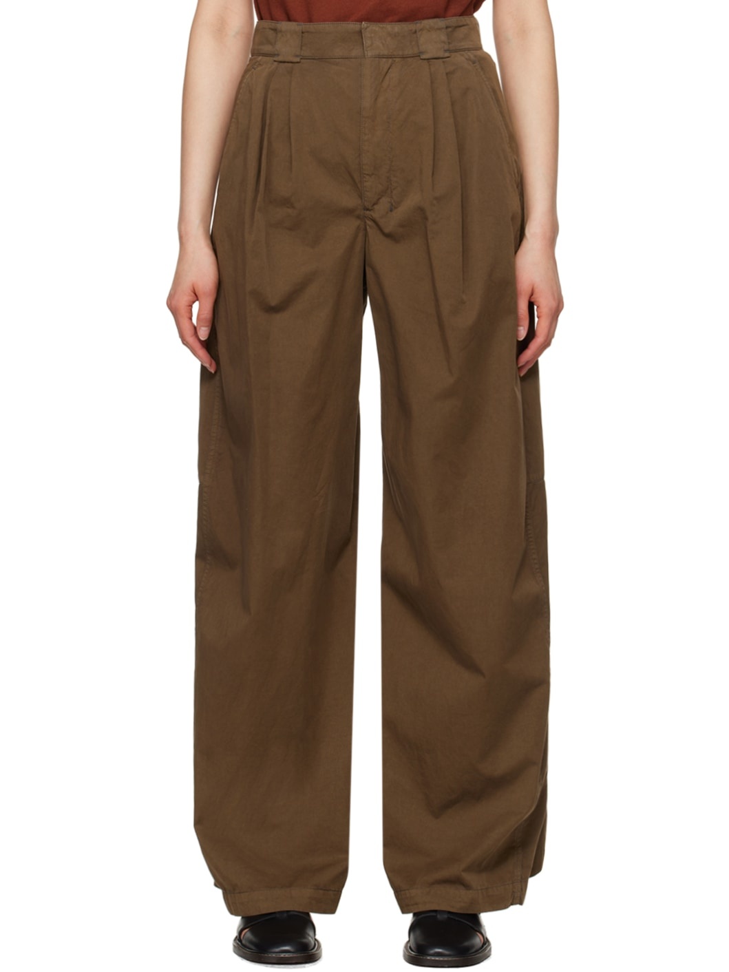 Brown Wide-Leg Trousers - 1