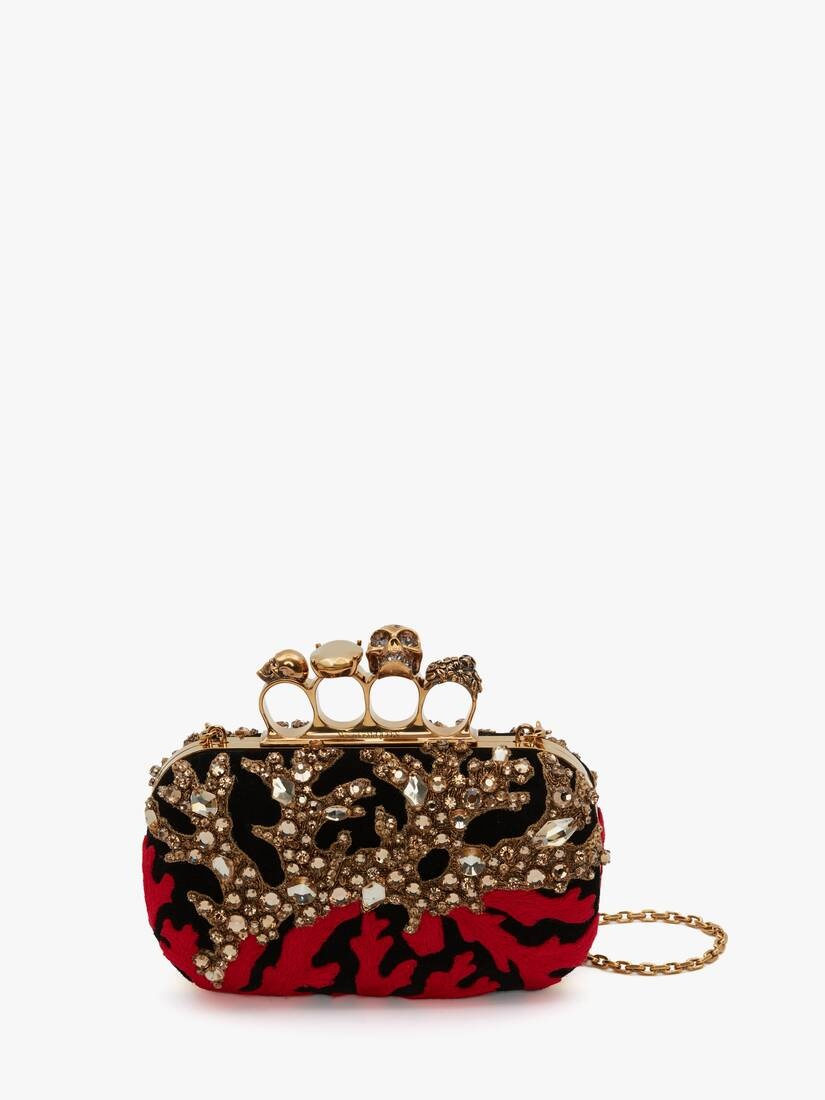 Skull Four-ring Clutch in Black - 5