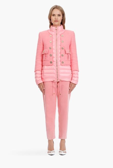 Pink down bi-material jacket - 4