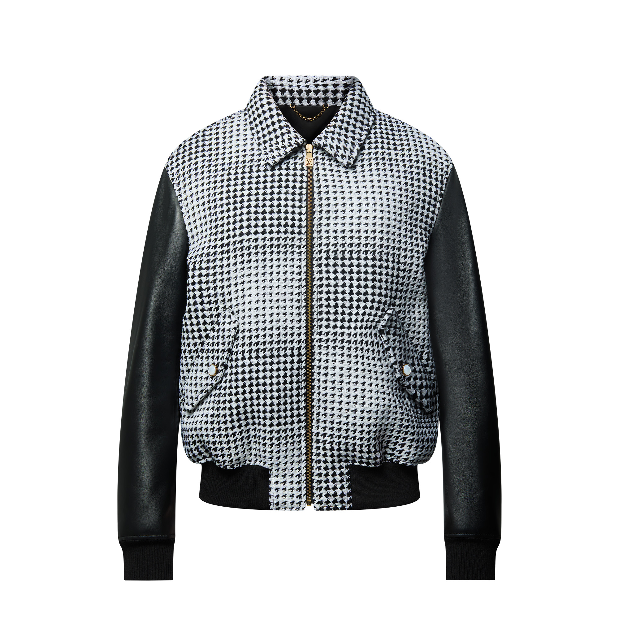Mixed Leather And Wool Blouson - 1