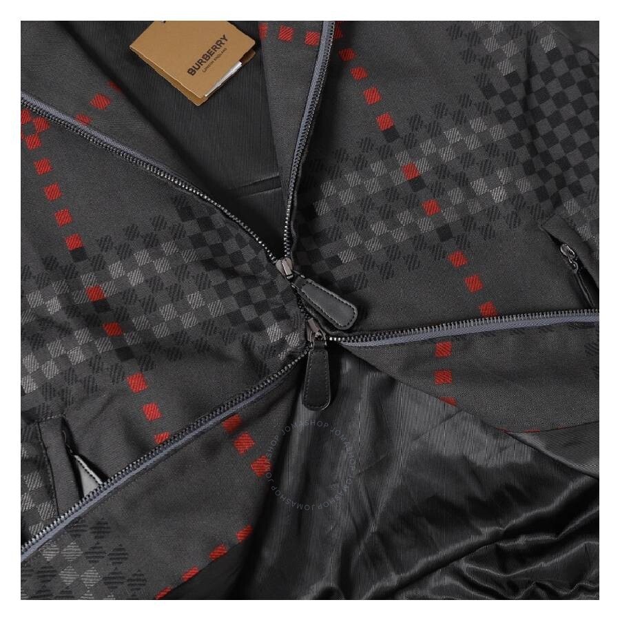 Burberry Men's Dark Thunder Grey Soho Stanmore Pixel-Check Bomber Jacket, Brand Size 50 (US Size 40) - 4