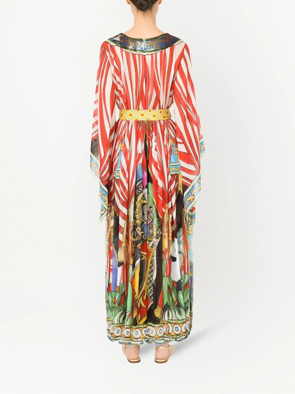 motif-print silk jumpsuit - 4