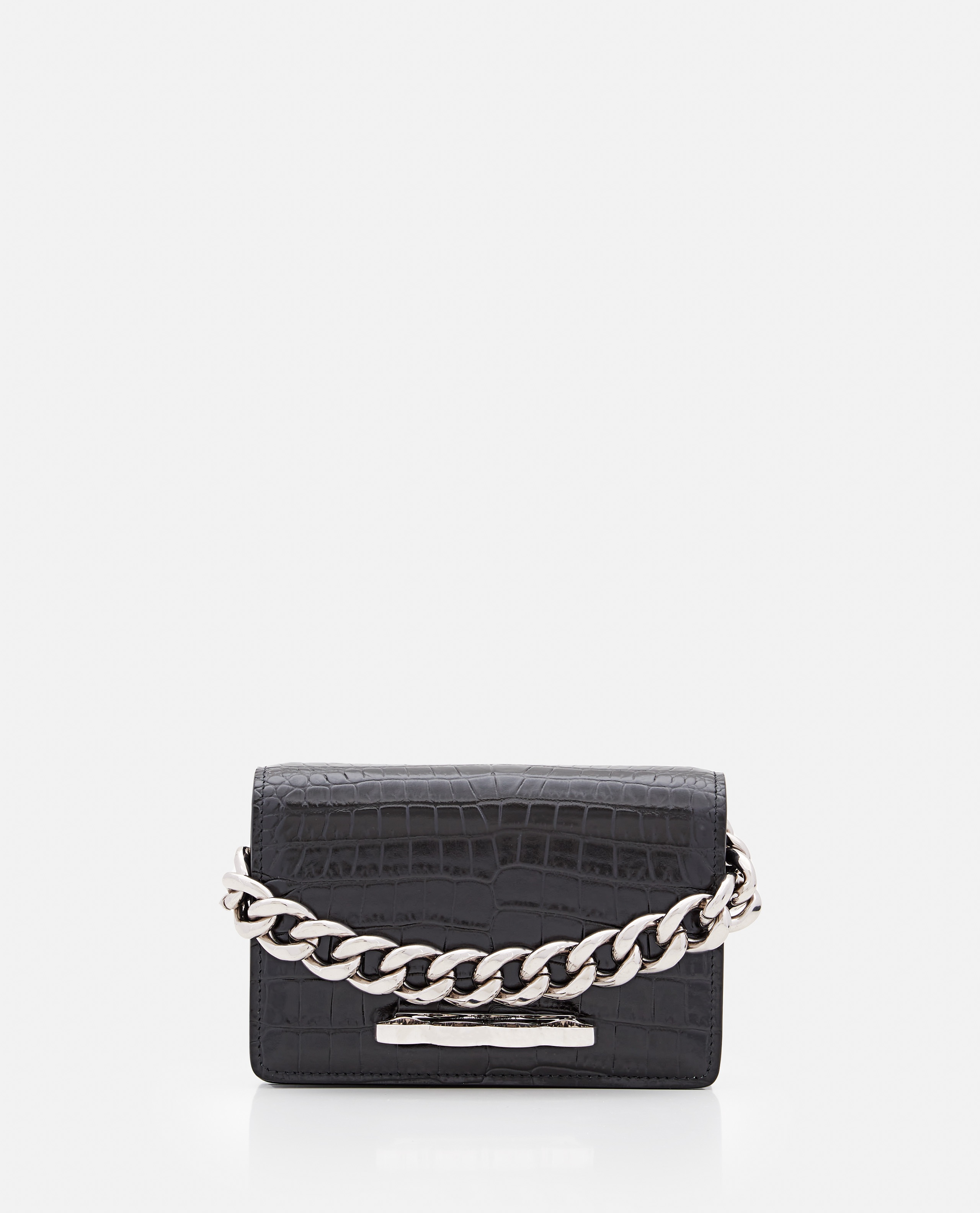 CROC LEATHER MINI FOUR RING CLUTCH - 1