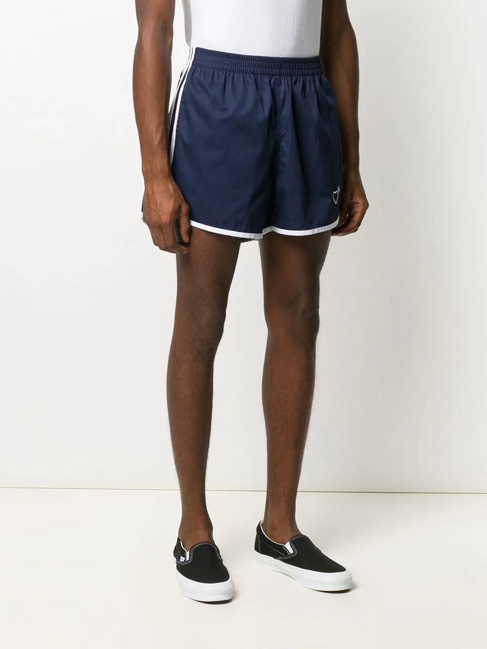 embroidered-motif track shorts - 3