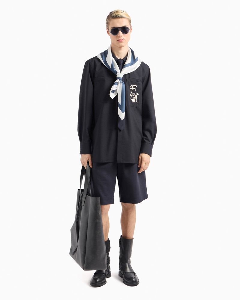 EMPORIO ARMANI ASV PEACHSKIN LYOCELL BERMUDA SHORTS WITH DARTS AND DRAWSTRING outlook