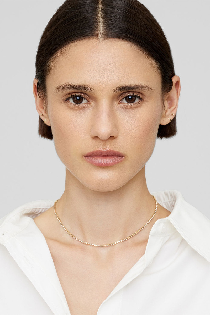 ANINE BING Diamond Tennis Necklace - 14k Gold outlook