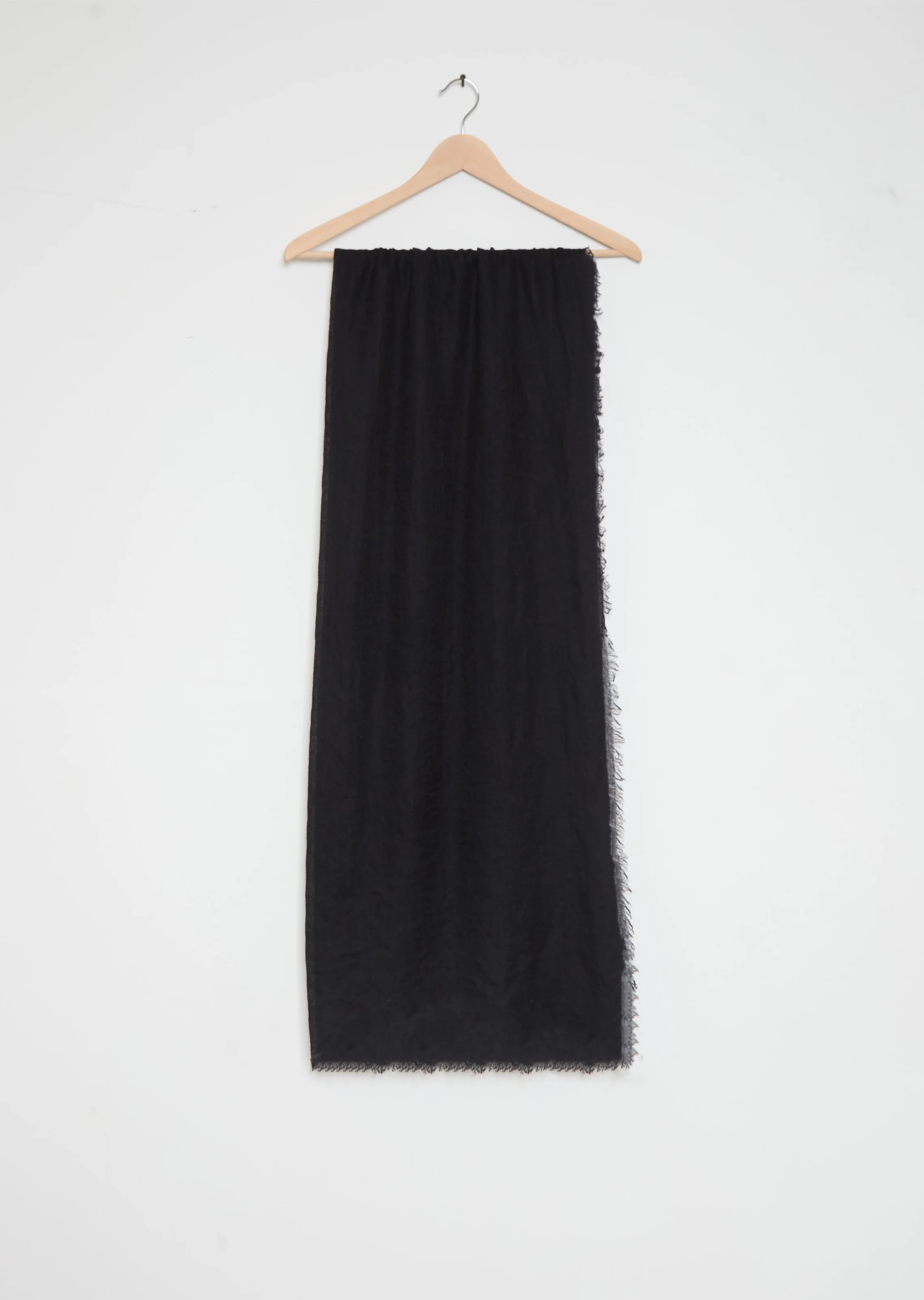 Woven Cashmere Scarf — Black - 1