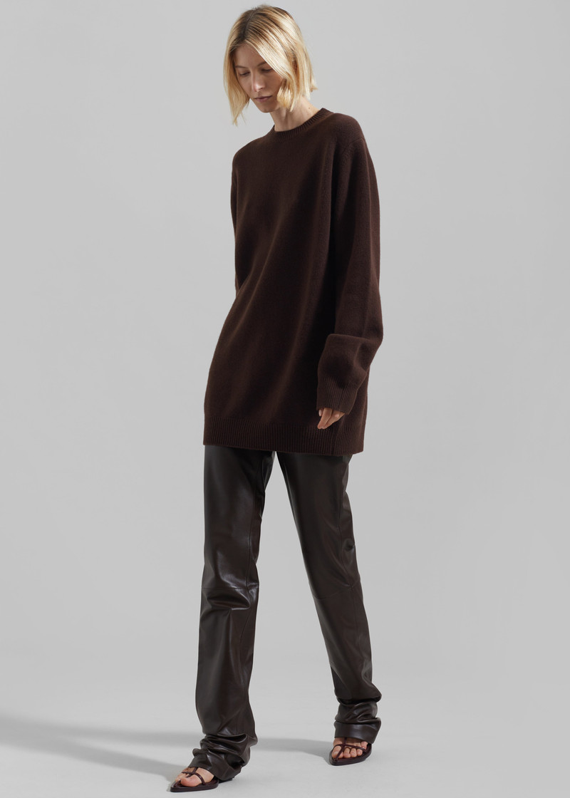 Maxime Knit Sweater Dress - Brown 3
