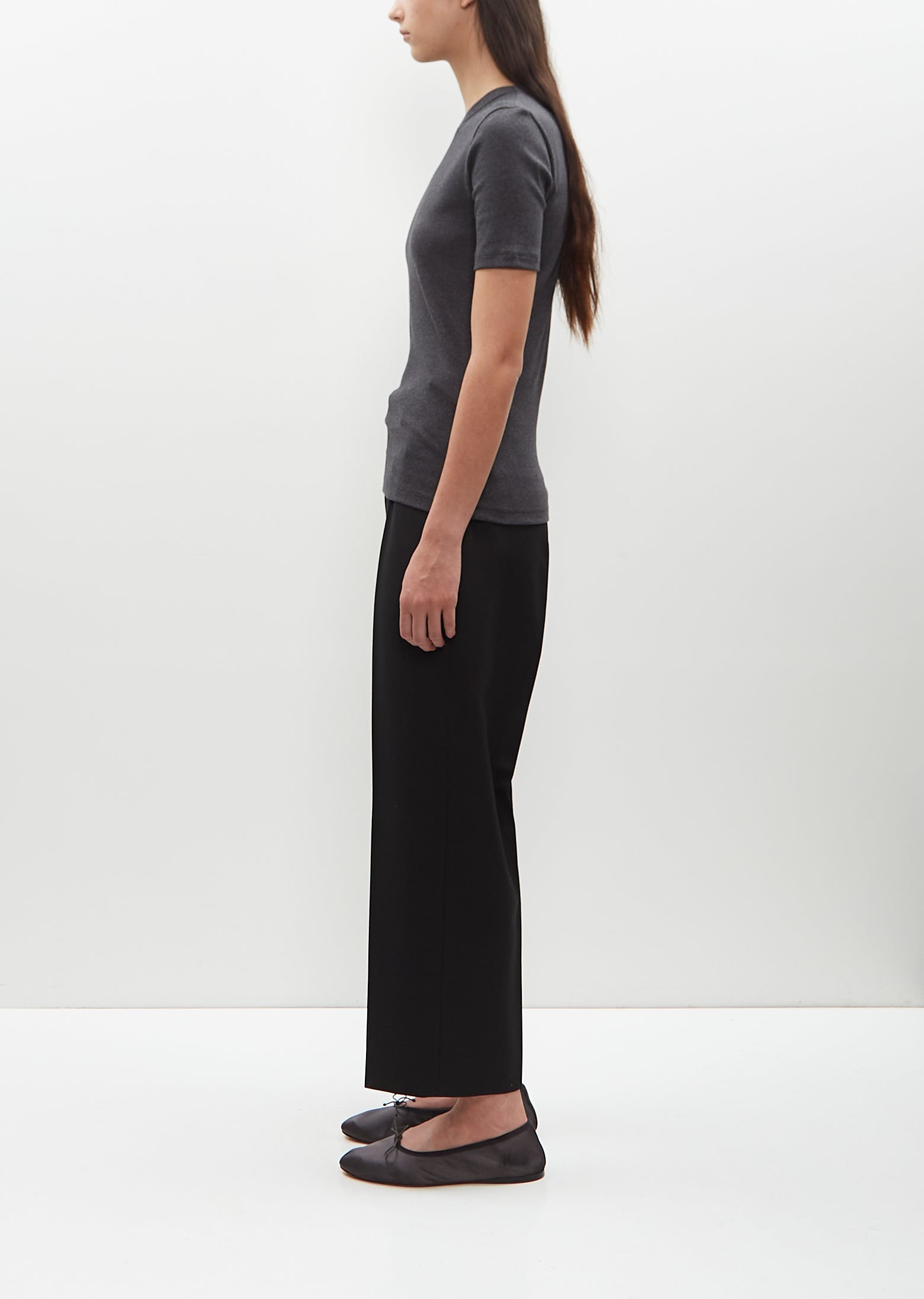 Classic Rib Tee — Charcoal Mèlange - 2