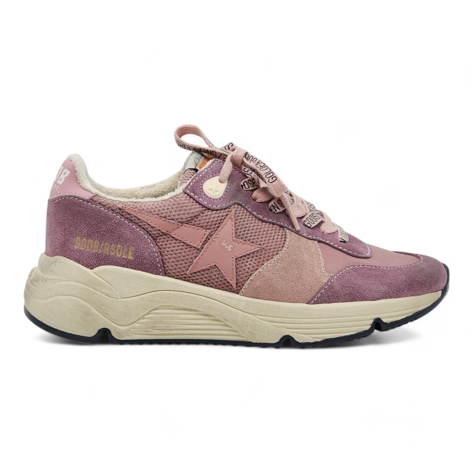 Golden Goose Running Sole Lace-Up Sneakers in Pink 39 - 2