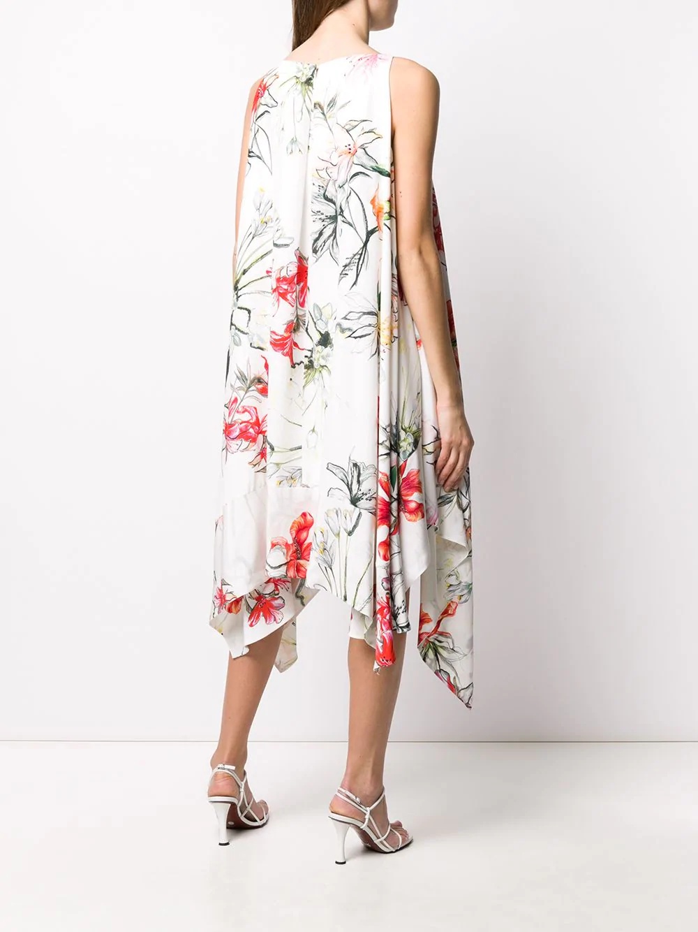 tropical print silk dress - 4