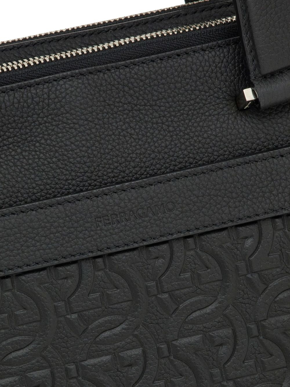 monogram-embossed leather briefcase - 5