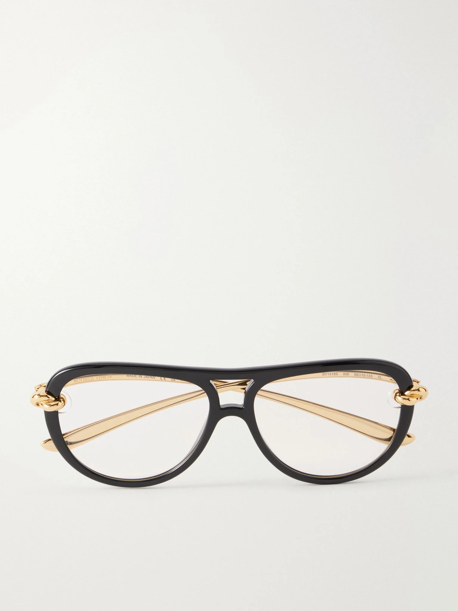 New Knot aviator-style gold-tone metal and injected sunglasses Black - 1