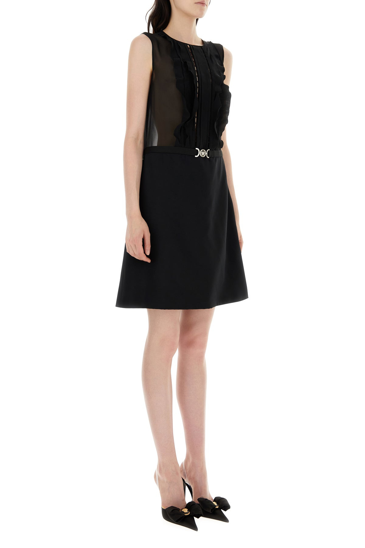 Black georgette mini dress - 3